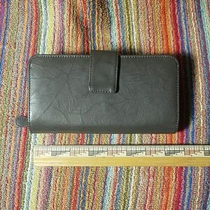 NWOT grey leather RFID-proof wallet
